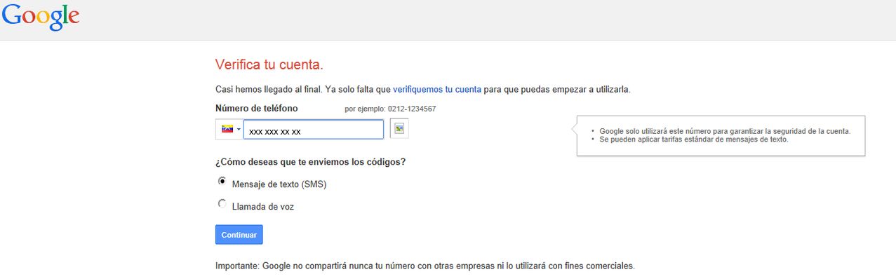 Verificar cuenta de Google