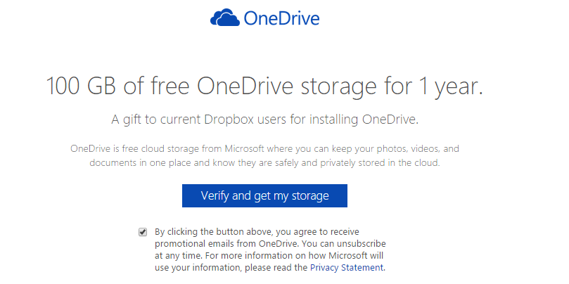 Microsoft ofrecerá a los usuarios de OneDrive 100 GB gratis