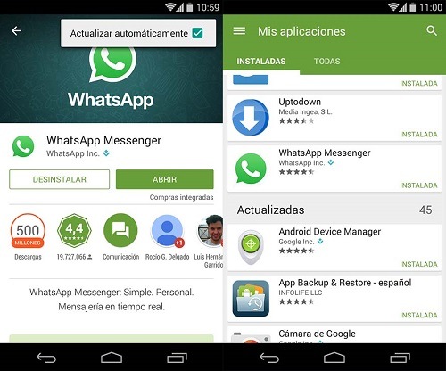 Actualizar automáticamente