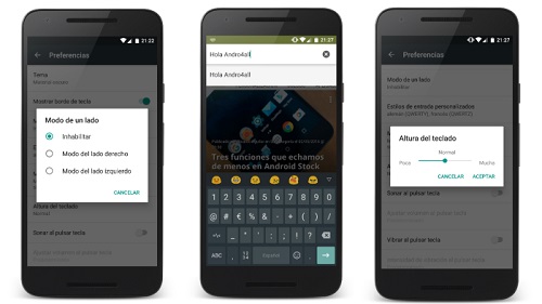 Nuevas características del teclado de Google