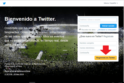 2. Registrar una cuenta