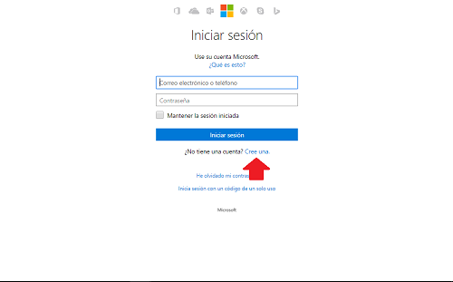2. Seleccionar Cree una