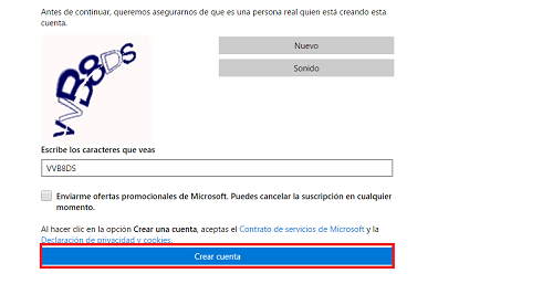 4. Crear cuenta