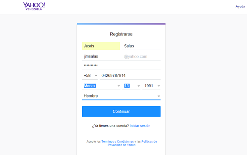 4. Llenar formulario