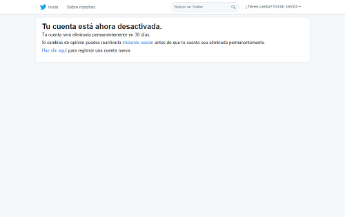 5. Cuenta desactivada