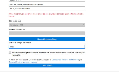 5. Ingresar codigo