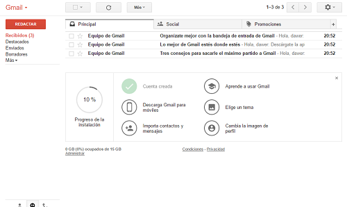 5. Primera entrada a Gmail