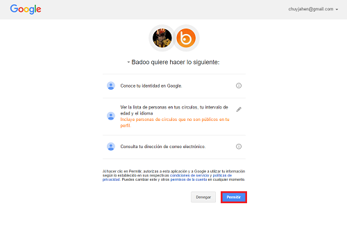 6. Seleccionar permitir