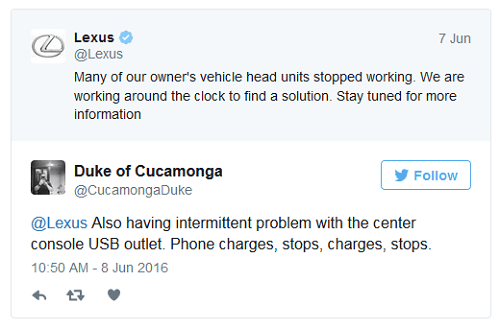 Disculpa publicada por Lexus en Twitter