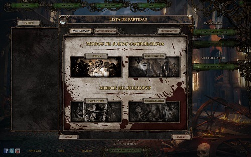 El juego permite ver los diferentes modos de partidas disponibles