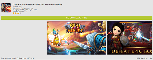 Rush of Heroes para celular