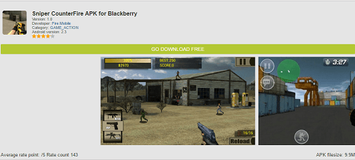 Sniper Counterfire para Huawei y BlackBerry
