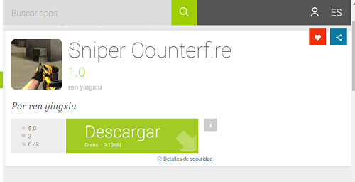 Sniper Counterfire para Huawei y BlackBerry