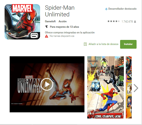Spider-Man Unlimited para Samsung Core 2