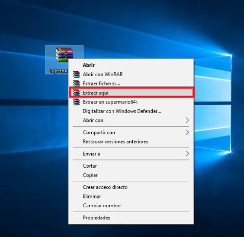 Extraer el archivo