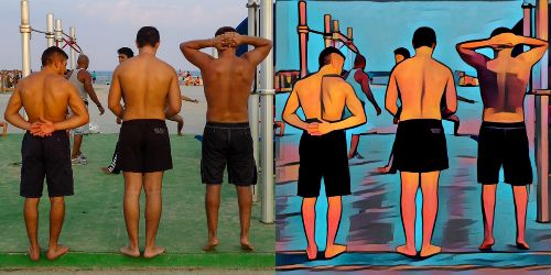 Antes y después con Prisma