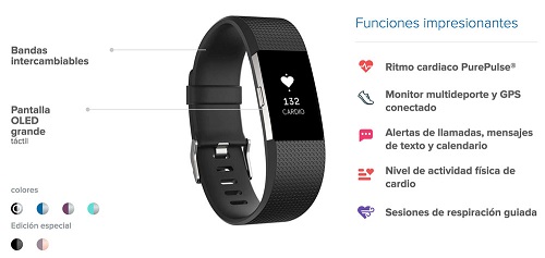 Características Fitbit Charge 2