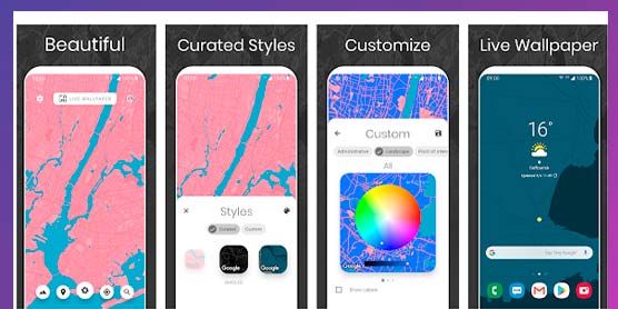 Cartogram: fondos de pantalla de mapas en vivo