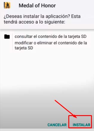 instalar apk juego medal of honro para android como hacerlo