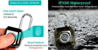Candado inteligente Portronics 'Biolock' con desbloqueo de huellas dactilares