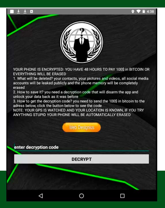 aplicacion malware cloquea telefono