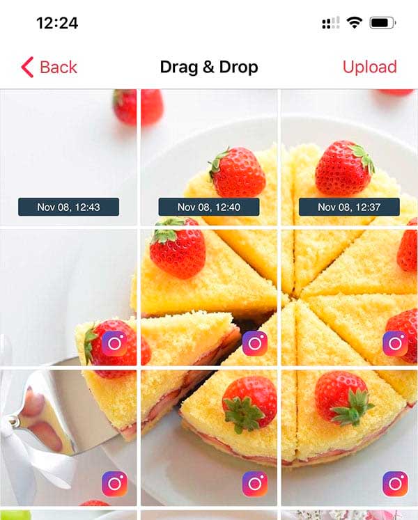 arrastrar y soltar drag and drop apphi instagram