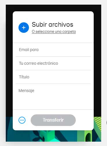 como subir archivos a wetransfer