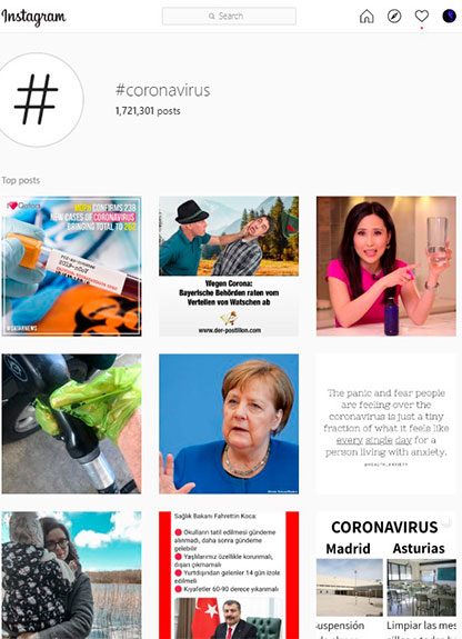instagram hashtag coronavirus