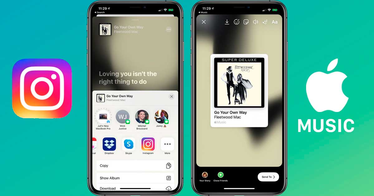 Apple Music te permitirá compartir música en las historias de Instagram