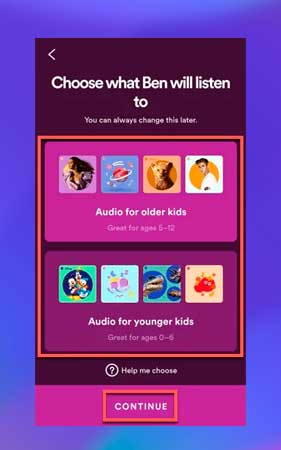 Audio para niños más pequeños