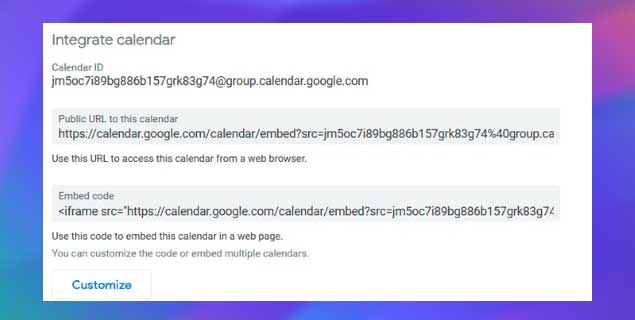 Integrar calendario