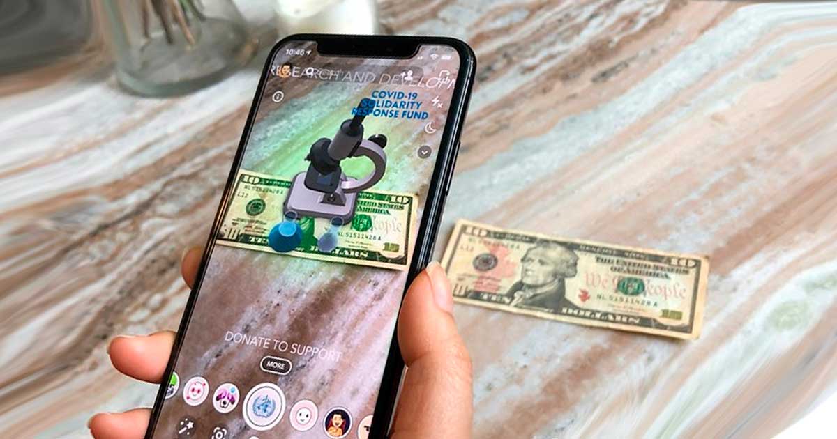 Snapchat lanza nuevo filtro para donar al fondo de ayuda COVID-19 de la OMS
