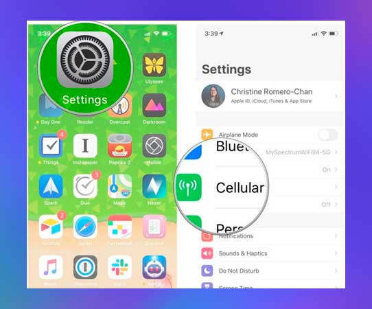 configuración en el iphone