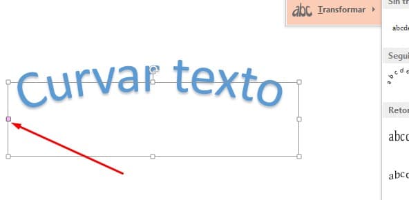 editar curva de texto