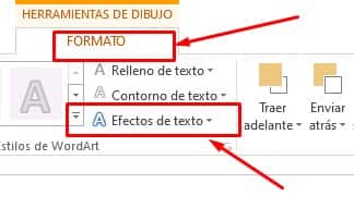 formato efectos de texto