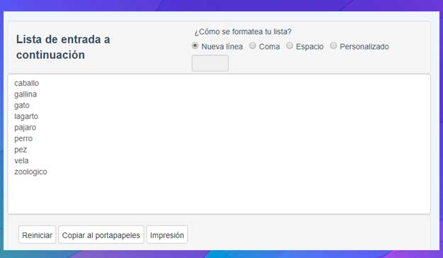 WordCounte herramienta para ordenar por alfabeto