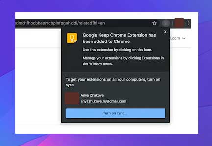 agregar Extensión de Google Keep Chrome
