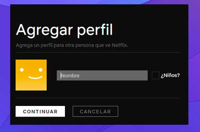ingrese un nombre para su nuevo perfil