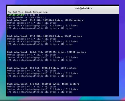 sectores defectuosos con el comando fdisk list