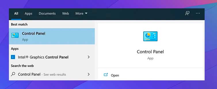 Abra el Panel de control en su computadora