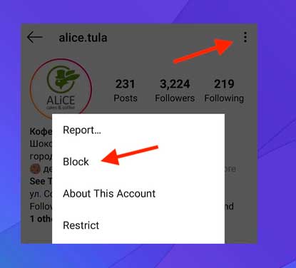 Bloquear usuarios de Instagram en tu teléfono