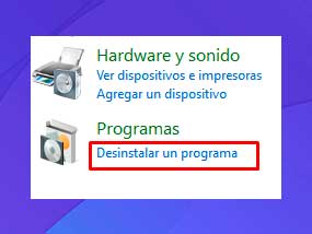 Desinstalar un programa