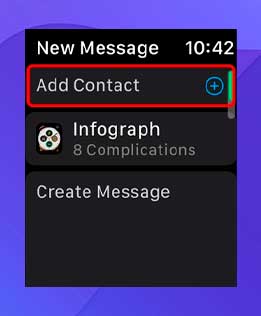 Escriba el nombre de un contacto agregar