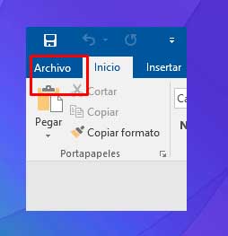 Haz clic en el menú Archivo