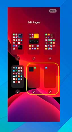 Mostrar páginas de pantalla de inicio