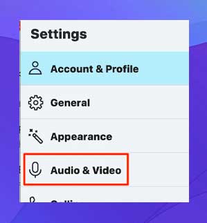 Selecciona Audio y vídeo