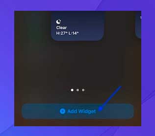 Toque el botón Agregar widget