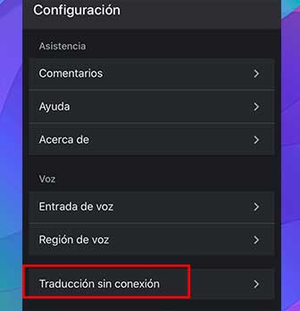 Traducción sin conexión
