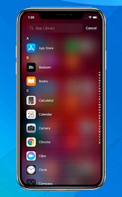 Vista de lista en la biblioteca de aplicaciones
