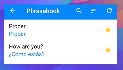 acceder a las traducciones guardadas